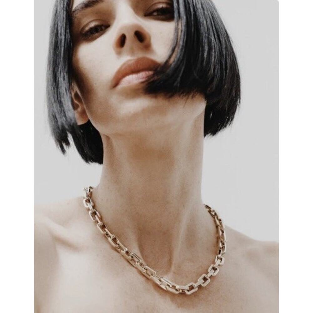 Eddie Borgo Supra Link Gold‎ Chain Necklace 12K Finish Heritage Luxe Statement - Picture 3 of 16